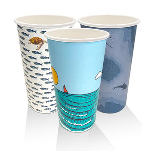 Aqueous Coated Art Series  Cups- In Support of ECO BARGE CLEAN SEAS INC.