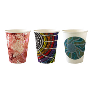 BC-12-CCAB-ART ART BioCup Single Wall Indigenous Art Series 12oz Cup Leisure Coast Hospitality & Packaging Supplies