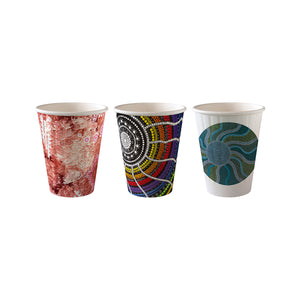 BC-8DW-CCAB-ART ART BioCup Double Wall Indigenous Art Series 8oz Cup Leisure Coast Hospitality & Packaging Supplies