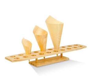 Wooden Cone Stand 20 Holes 450Lx90Wx60mmH