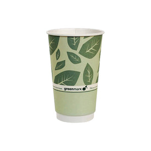 SOLO® Bare Eco-Forward PLA Paper Hot Cups, 12 oz, Leaf Design